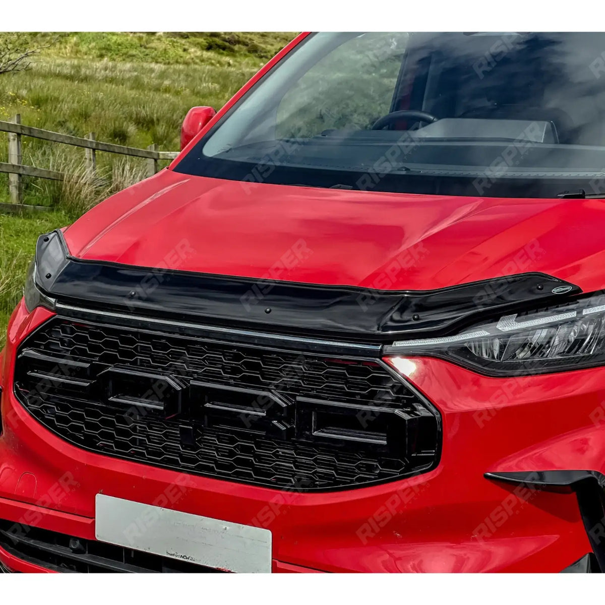STX Bonnet Guard Protector In Black For Ford Transit Custom 2023 On