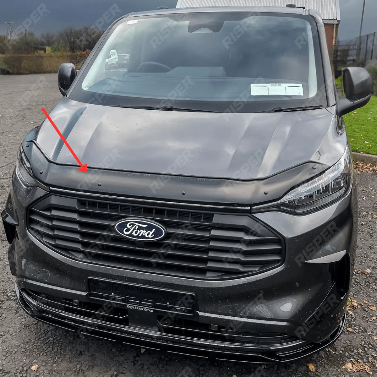STX Bonnet Guard Protector In Black For Ford Transit Custom 2023 On