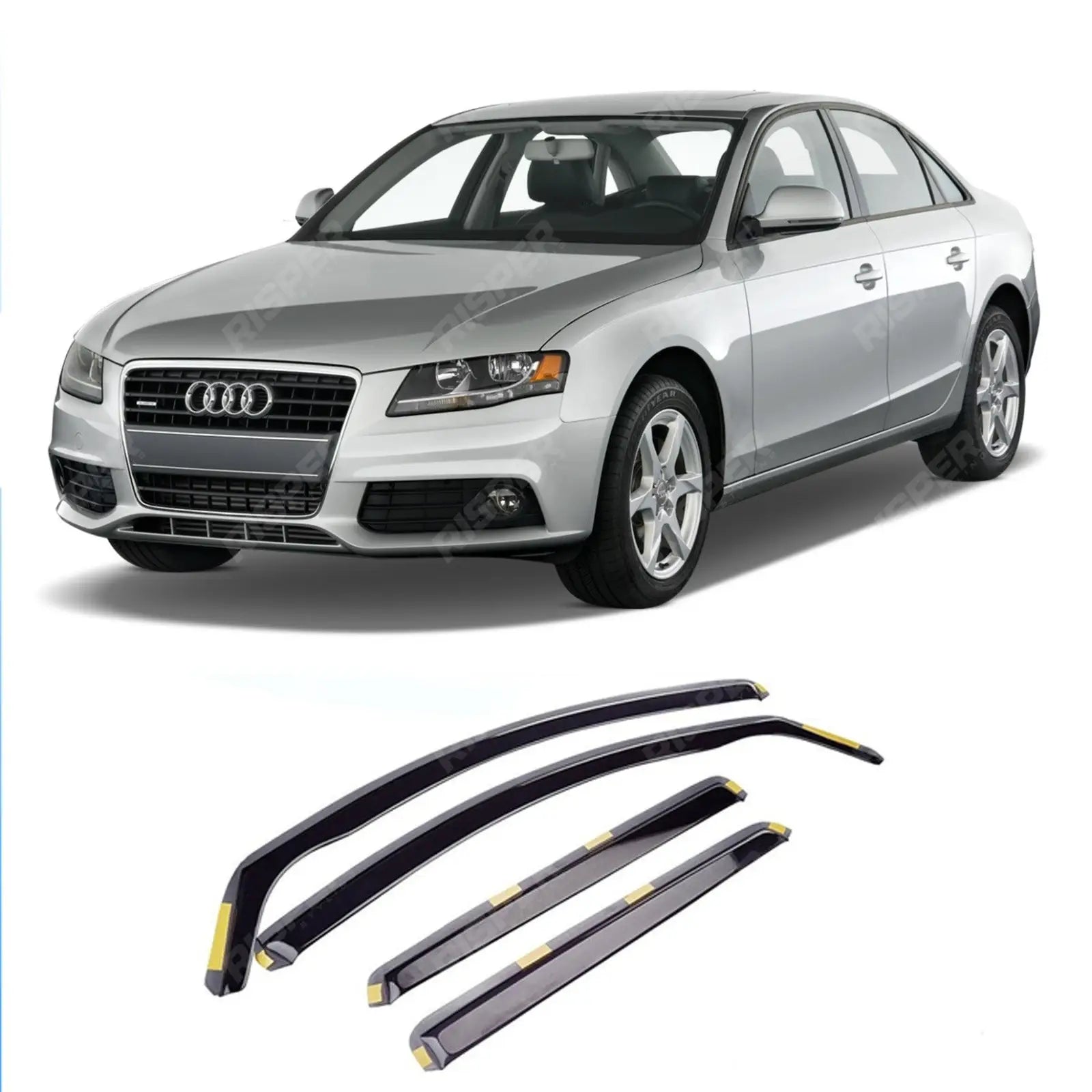 STX Dark Smoke 4PC Internal Wind Deflectors For Audi A4 B8 2009-2016