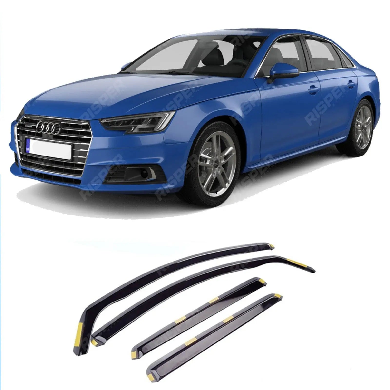 STX Dark Smoke 4PC Internal Wind Deflectors For Audi A4 B9 2016-2019