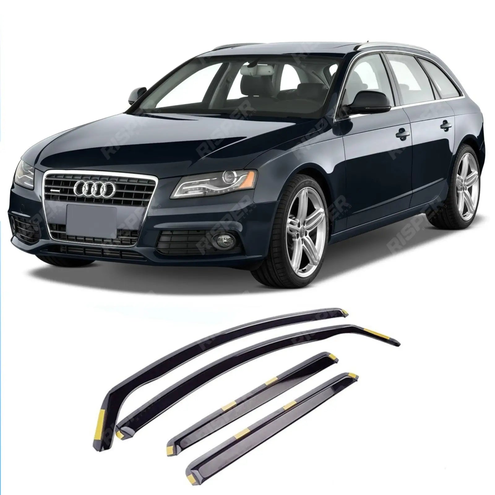 STX Dark Smoke 4PC Internal Wind Deflectors For Audi A4 Estate/Avant B8 2009-2016