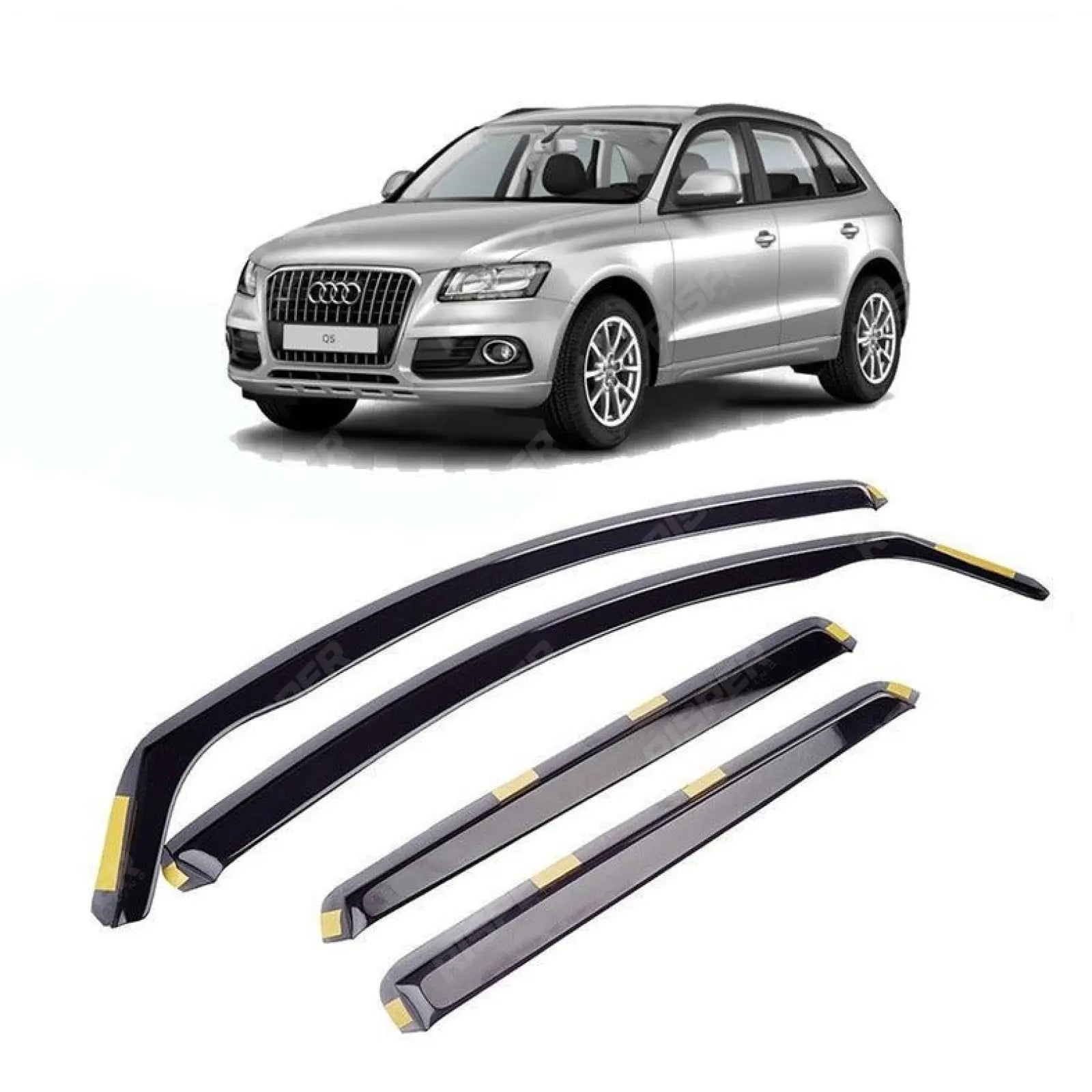 STX Dark Smoke Clip In Internal Wind Deflectors 4 Pieces For Audi Q5 2009-2016