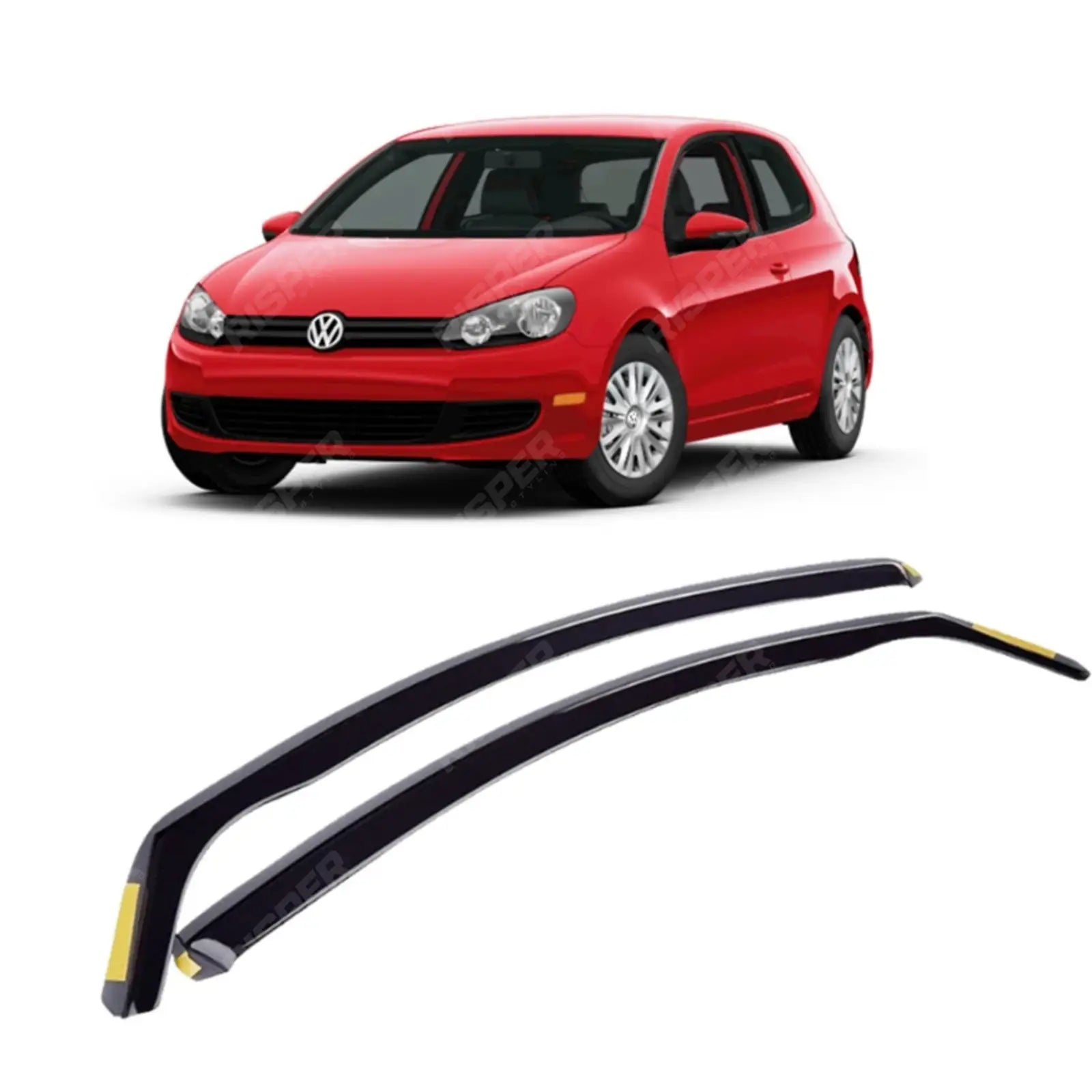 STX Internal Wind Deflectors 2PCS Clip In Fitment Dark Smoke For VW Golf MK6 2008 - 2013