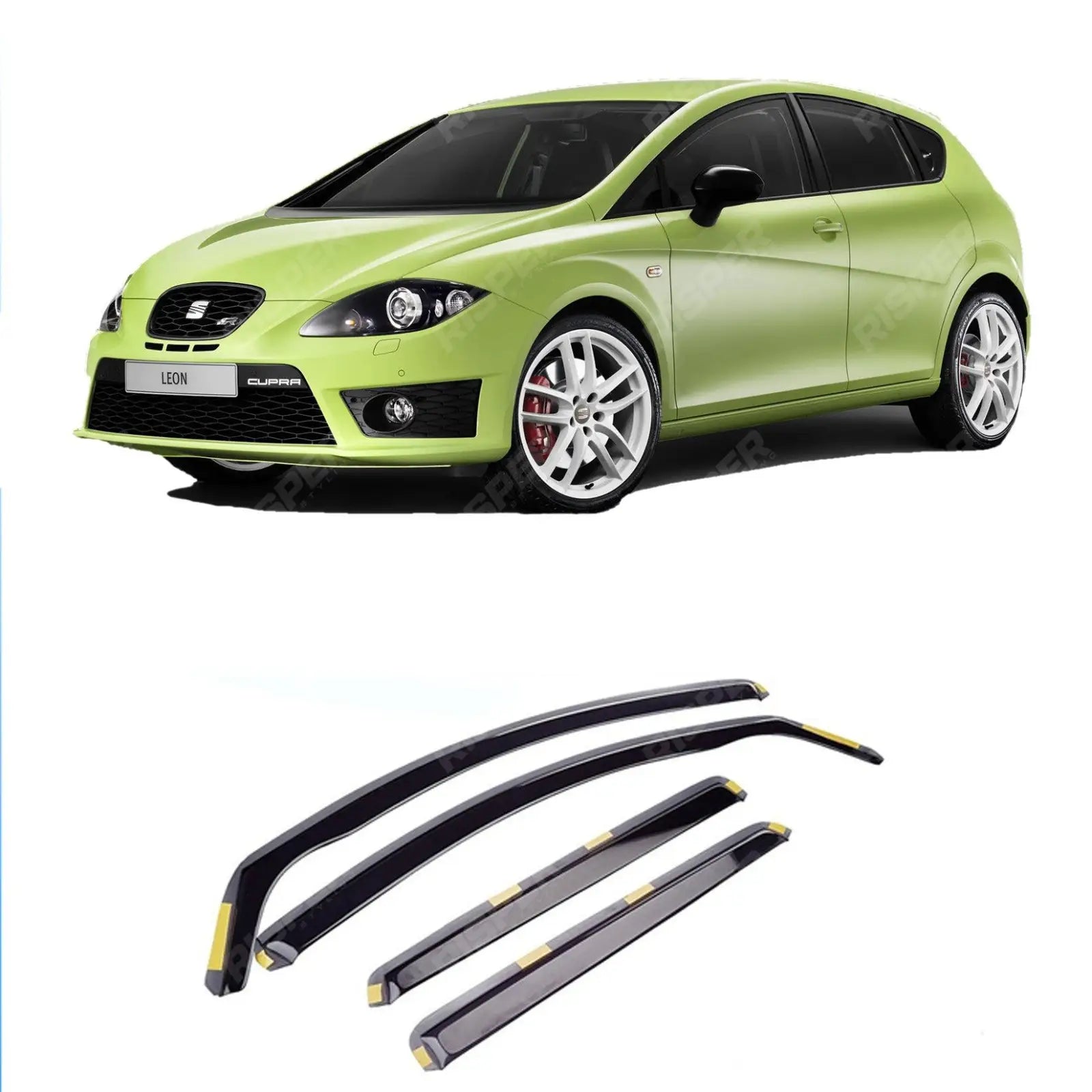 stx Internal Wind Deflectors Dark Smoke 4pc For Seat Leon Mk2 2006-2012+
