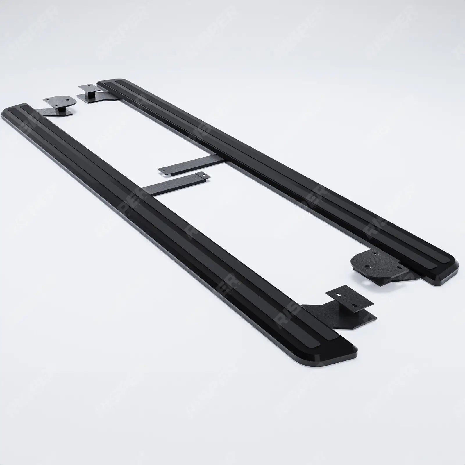 STX Style 2 Running Boards All Black Pair For Audi Q7 2016 On
