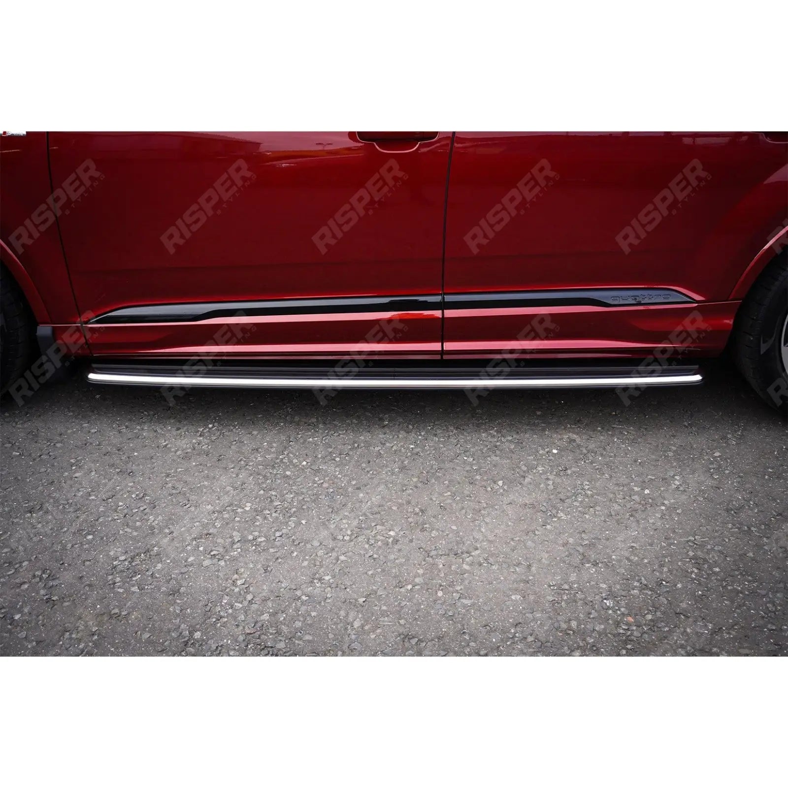 STX Style 2 Running Boards Side Steps Pair Silver For Audi Q8 2019 On