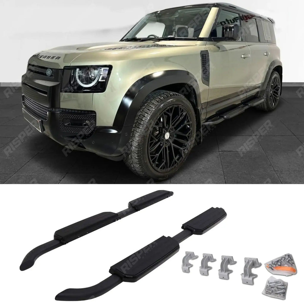 STX Style Black Side Steps For Land Rover Defender 110 / 130 L663 2020 On