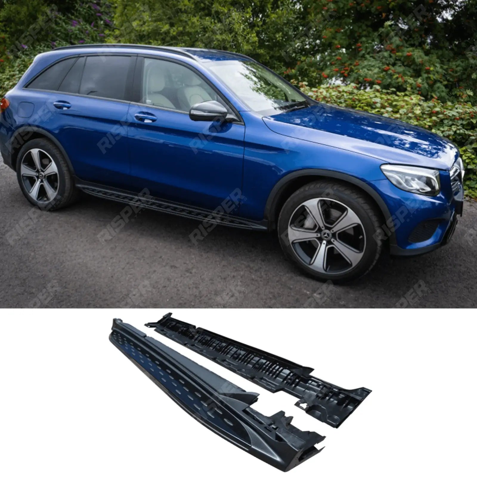 STX Style Integrated Side Steps Running Boards In Gloss Black For Mercedes GLC X253 2015-2022