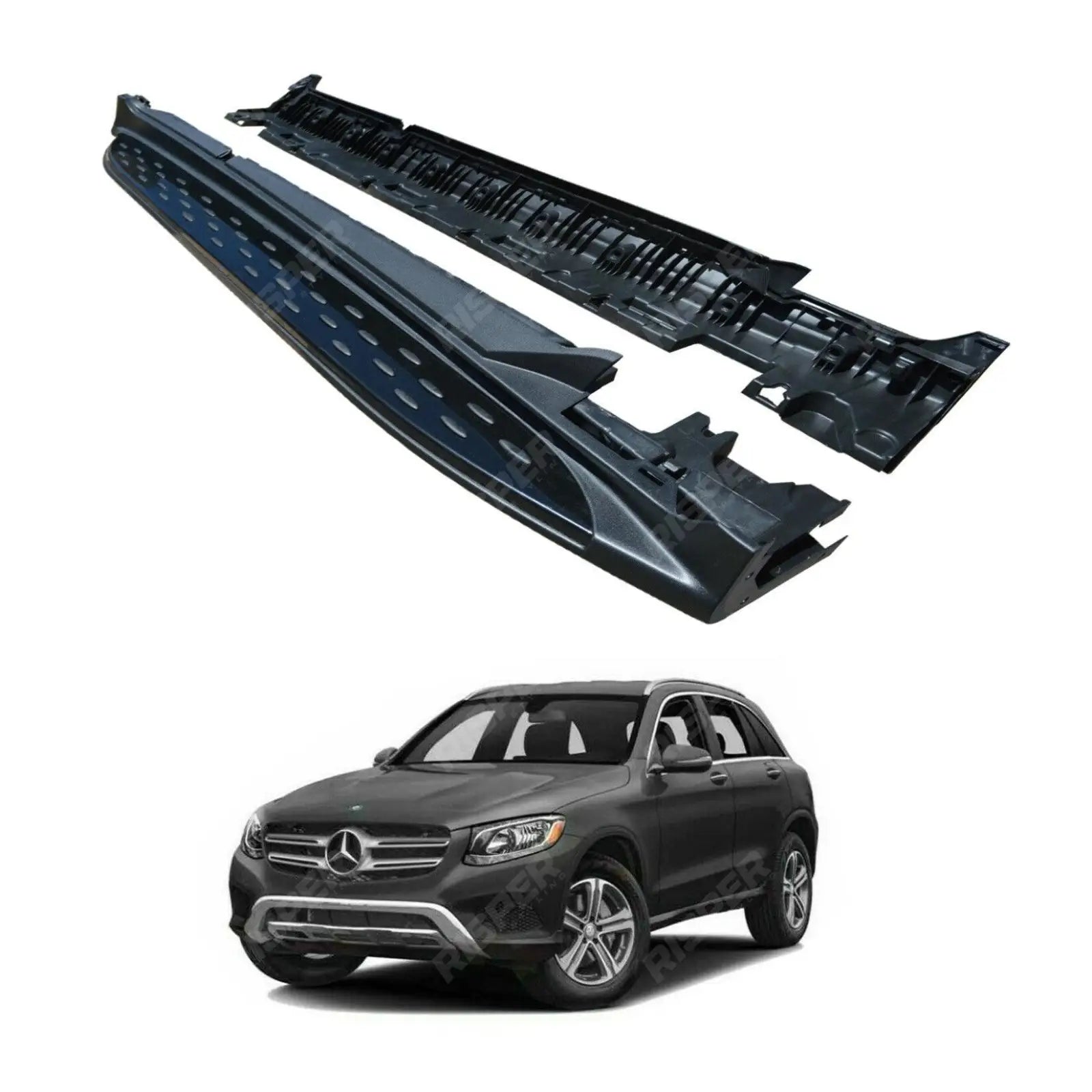 STX Style Integrated Side Steps Running Boards In Gloss Black For Mercedes GLC X253 2015-2022