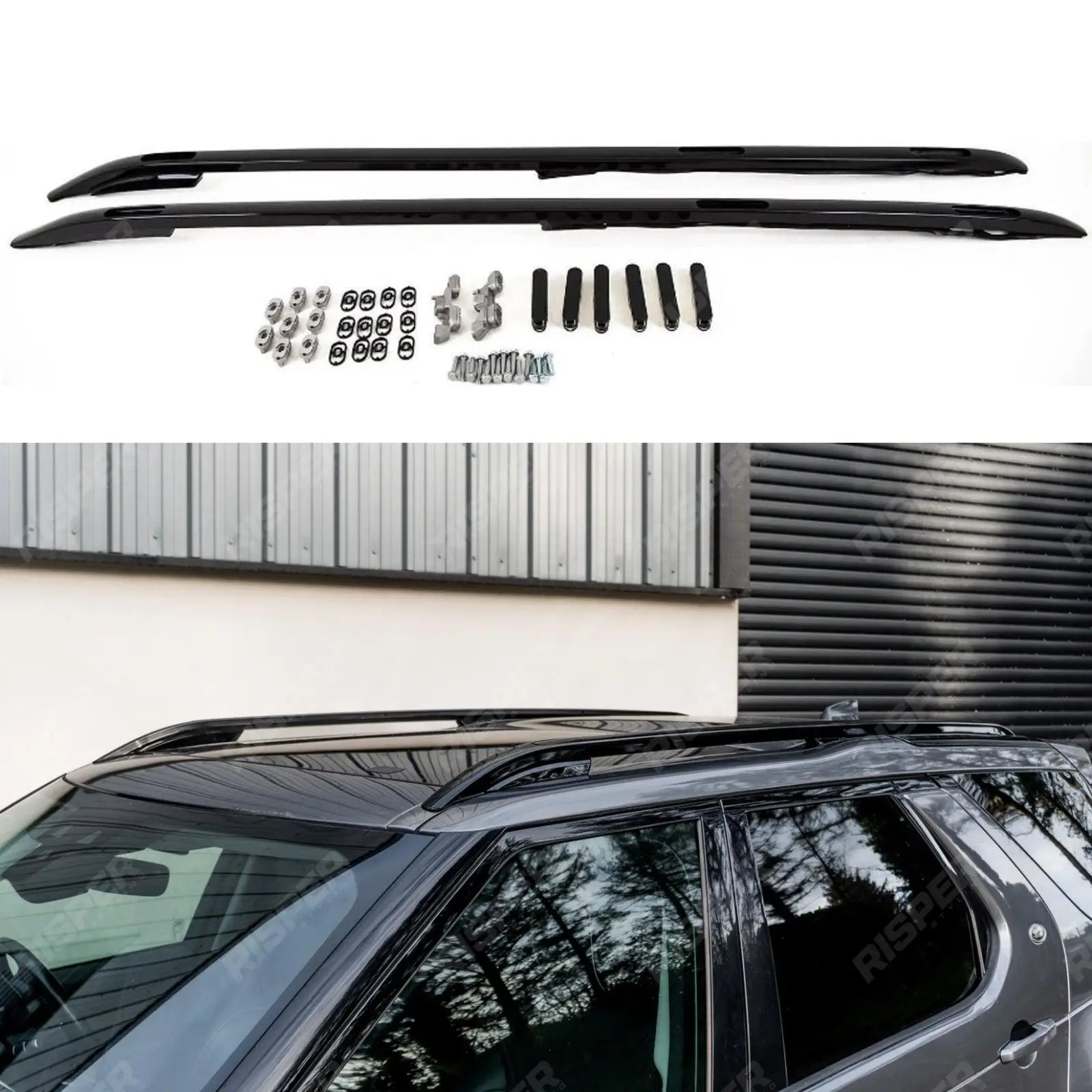 STX Style Roof Rails Bars Black Pair For Land Rover Discovery 5 2017 Onward