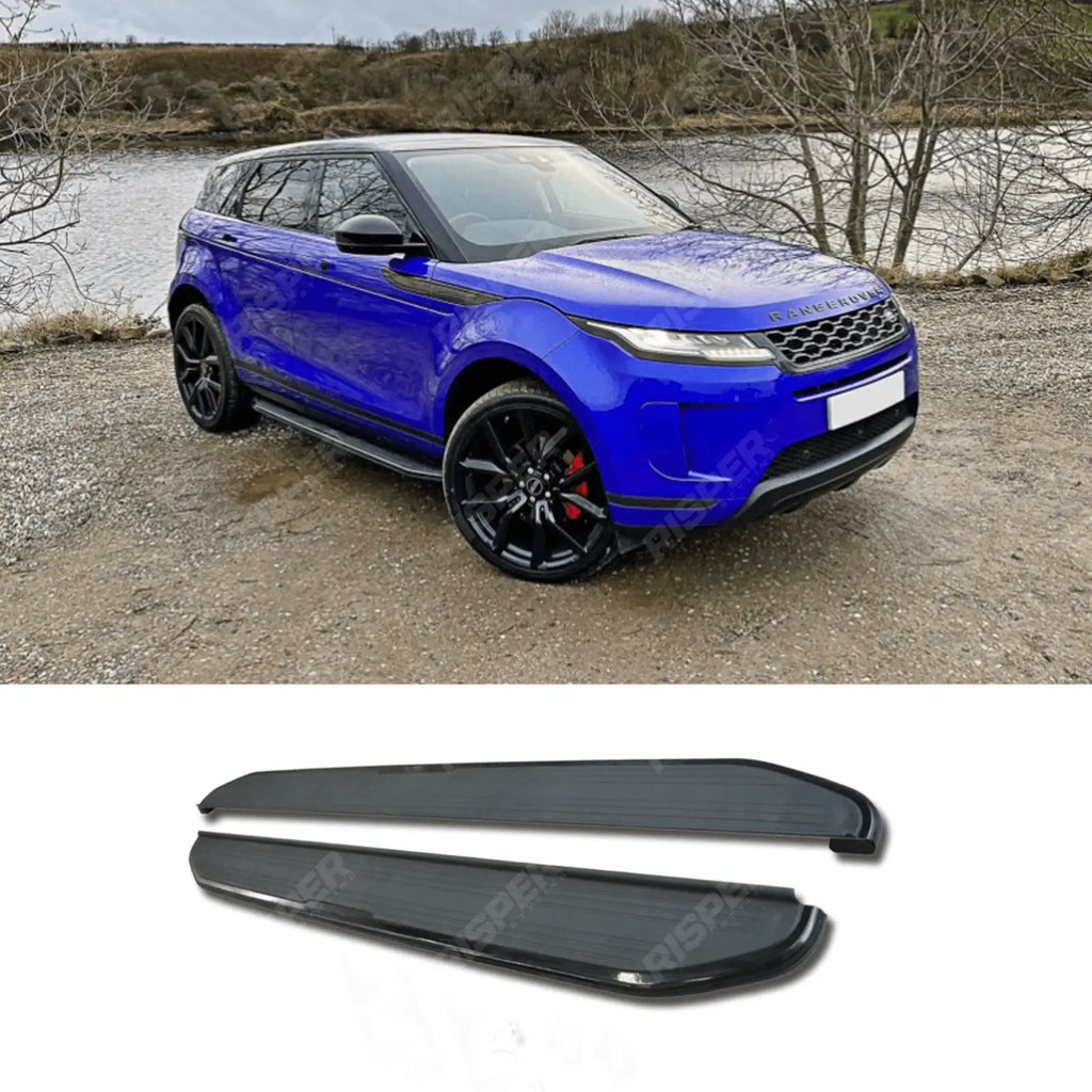 STX Style Running Boards Black Side Steps For Range Rover Evoque 2018 On