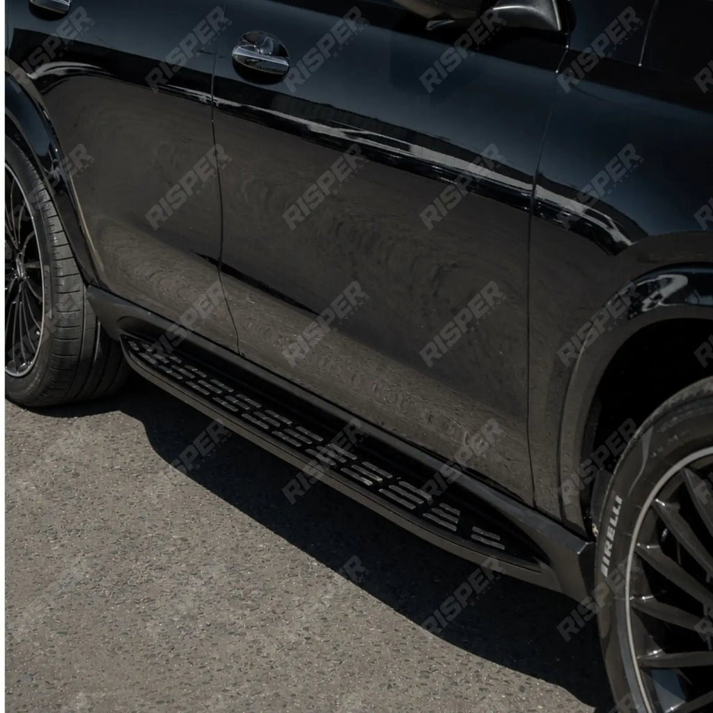 STX STYLE RUNNING BOARDS SIDE STEPS PAIR IN BLACK For MERCEDES BENZ GLE COUPE C167 2020 ON