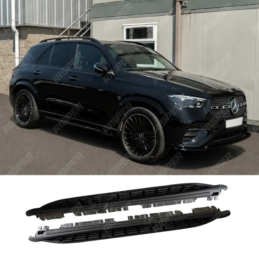 STX STYLE RUNNING BOARDS SIDE STEPS PAIR IN BLACK For MERCEDES BENZ GLE COUPE C167 2020 ON