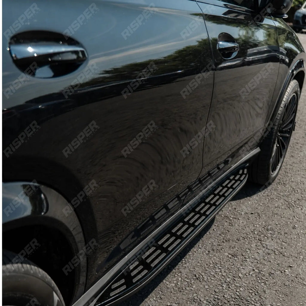 STX STYLE RUNNING BOARDS SIDE STEPS PAIR IN BLACK For MERCEDES BENZ GLE COUPE C167 2020 ON