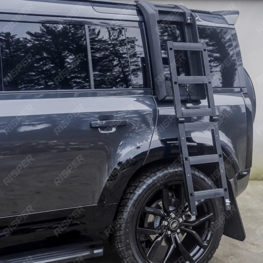 STX Style Side Roof Ladder Gloss Black For Land Rover Defender L663 90/110/130 2020 On