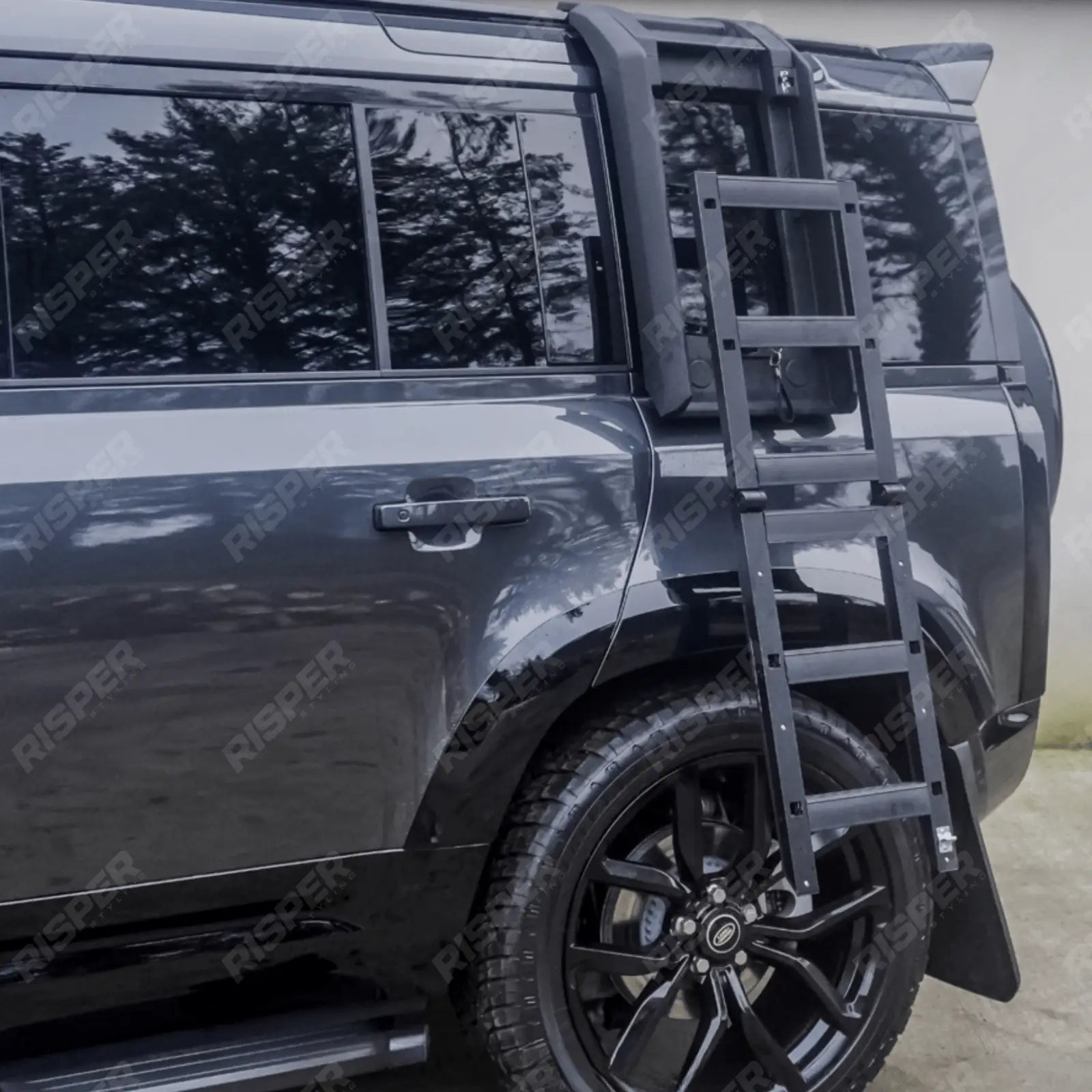 STX Style Side Roof Ladder Gloss Black For Land Rover Defender L663 90/110/130 2020 On