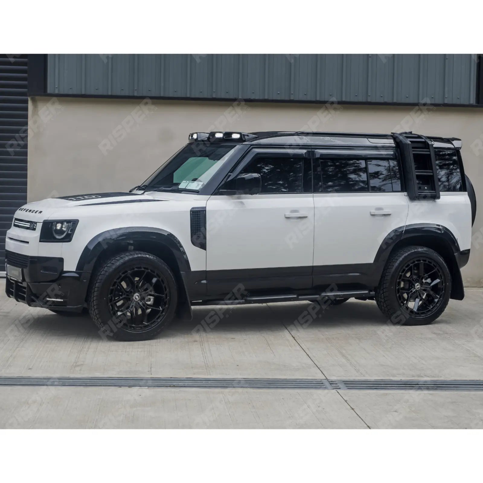 STX Style Side Roof Ladder Gloss Black For Land Rover Defender L663 90/110/130 2020 On