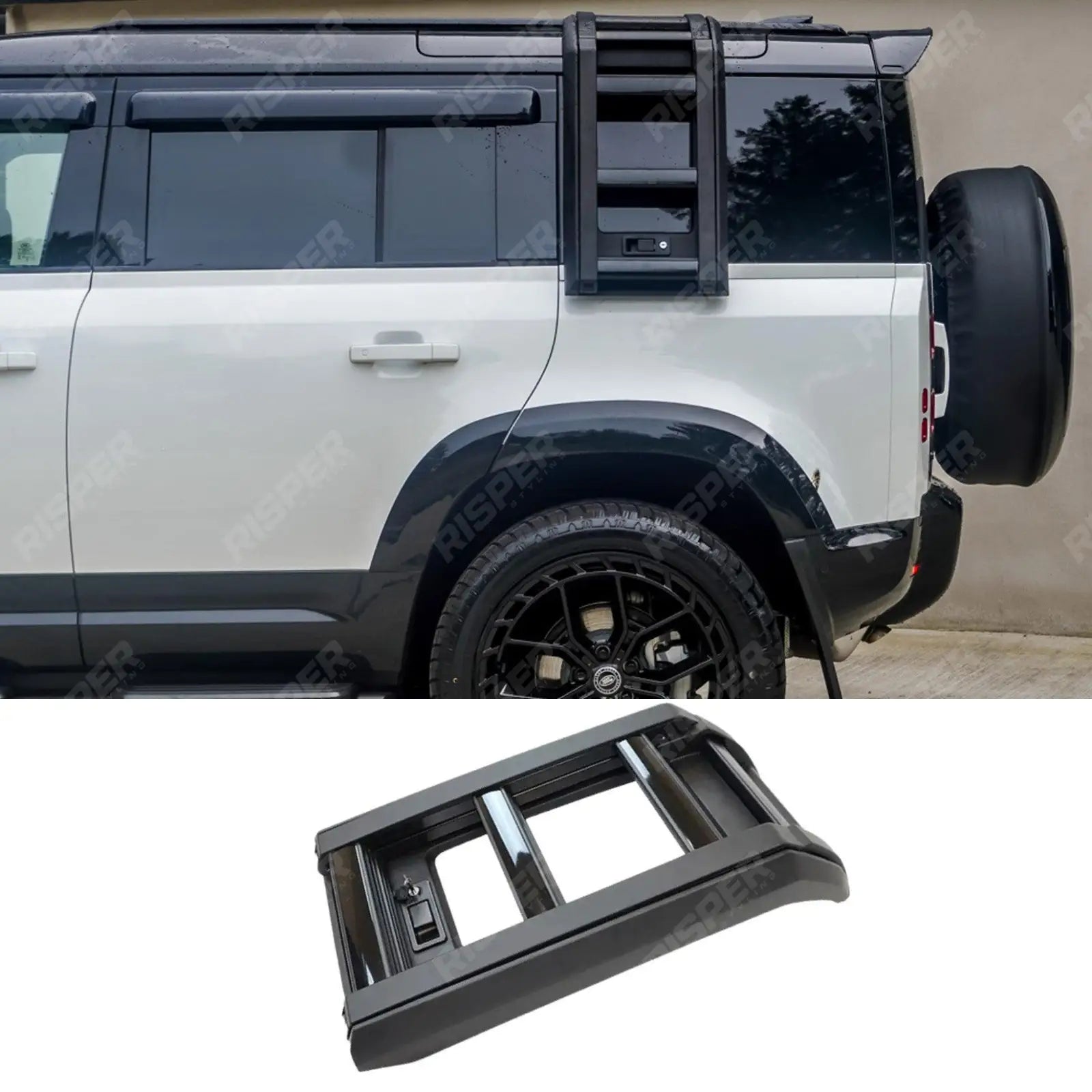 STX Style Side Roof Ladder Gloss Black For Land Rover Defender L663 90/110/130 2020 On