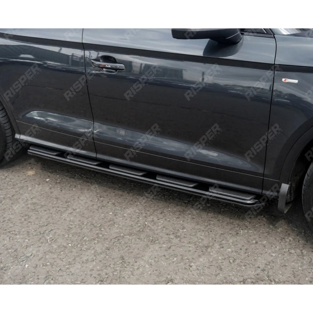 STX Style Side Steps Running Boards All Black Pair For Audi Q5 2017 On
