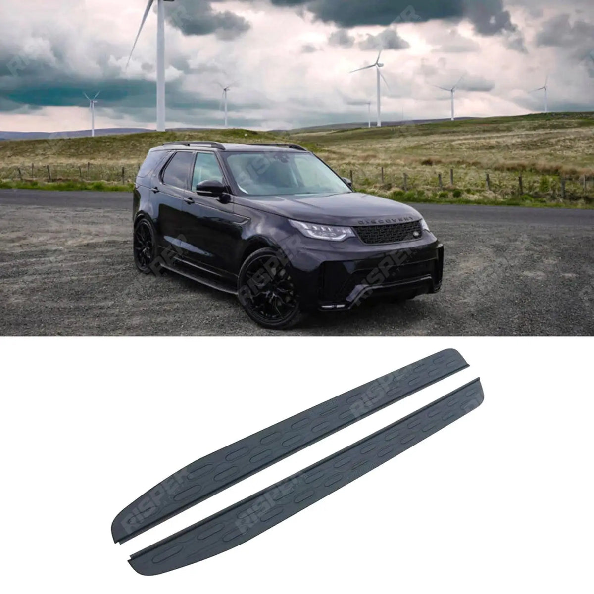 STX Style Side Steps Running Boards In All Black For Land Rover Discovery 5 2017 Onward