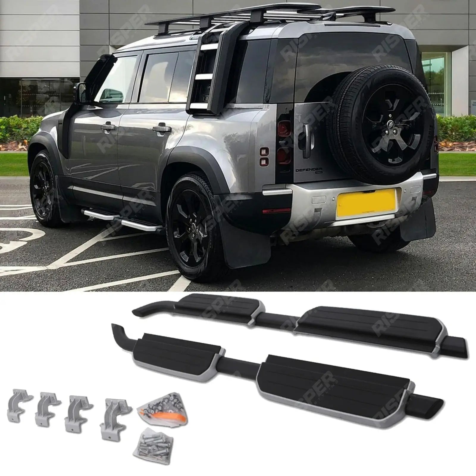 STX Style Silver Side Steps For Land Rover Defender 110/130 L663 2020 On