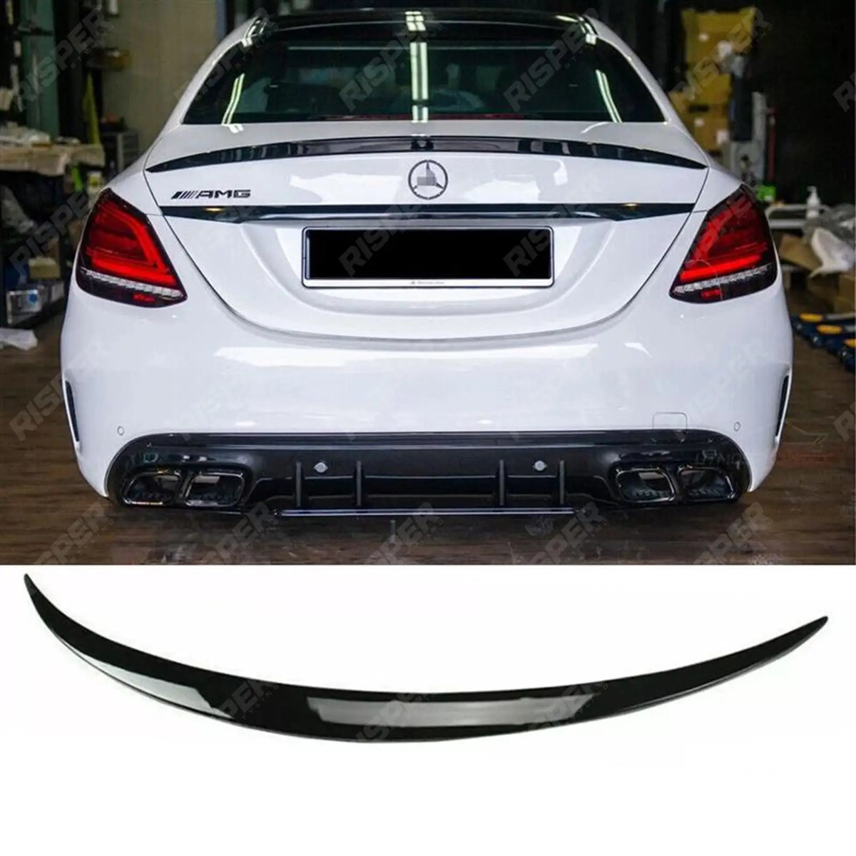 STX Style Spoiler In Gloss Black For Mercedes C-Class Coupe 2014-2019 AMG