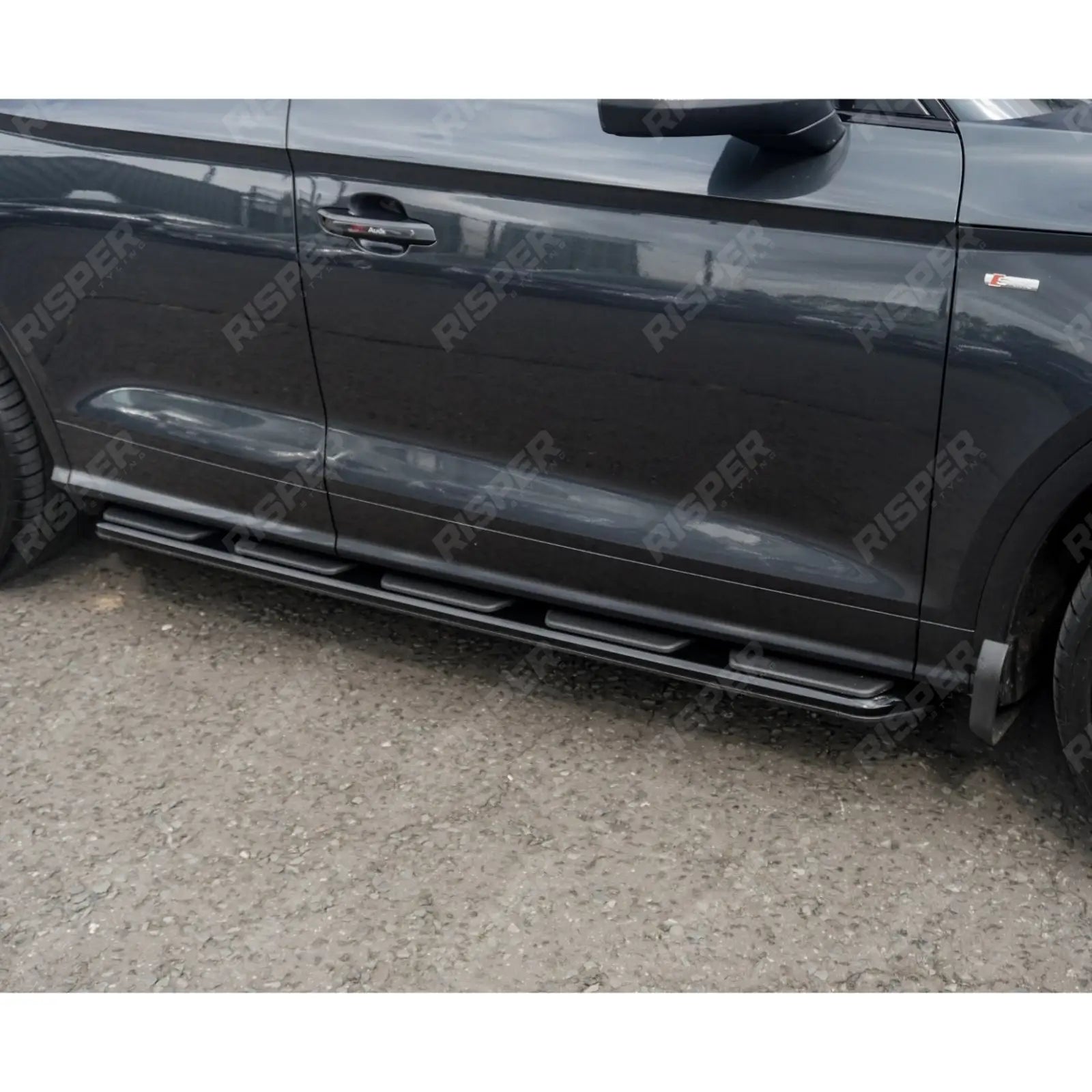 Style STX Side Steps Running Boards All Black Pair For Audi Q5 2017 On