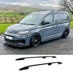 Swb Aluminium Roof Bars In Black For Vw Caddy 2021 On