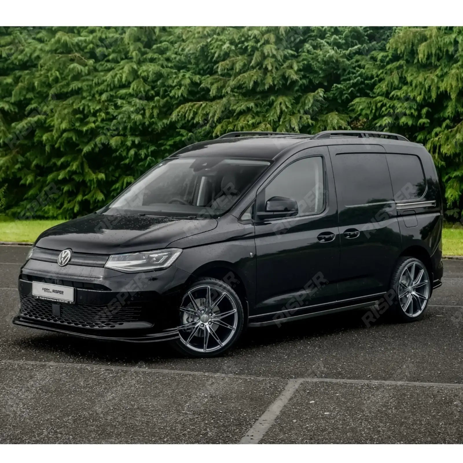 Swb Aluminium Roof Bars In Black For Vw Caddy 2021 On