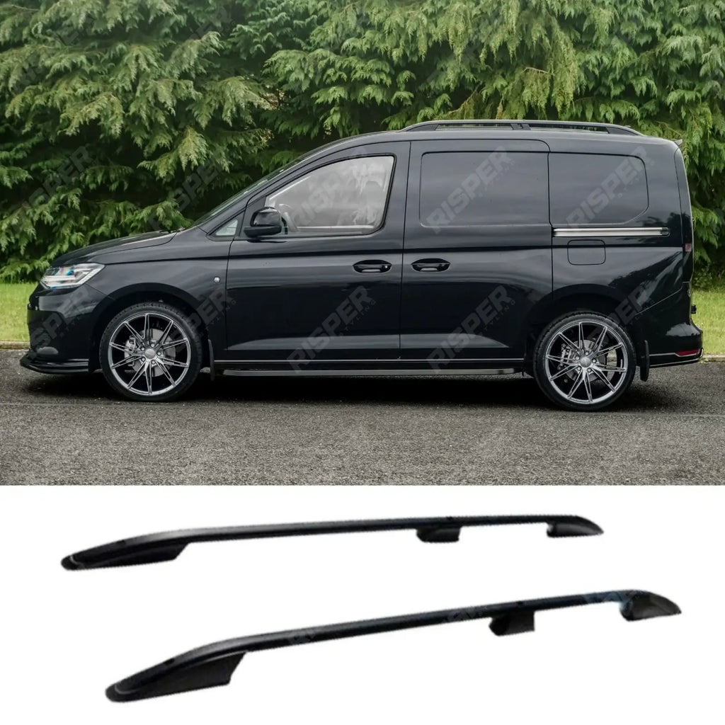 Swb Aluminium Roof Bars In Black For Vw Caddy 2021 On