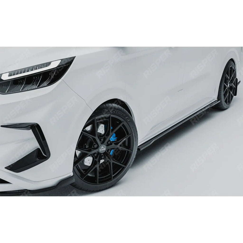 SWB Side Skirt Splitters V2 In Gloss Black For Ford Transit Custom MK2 2024 on