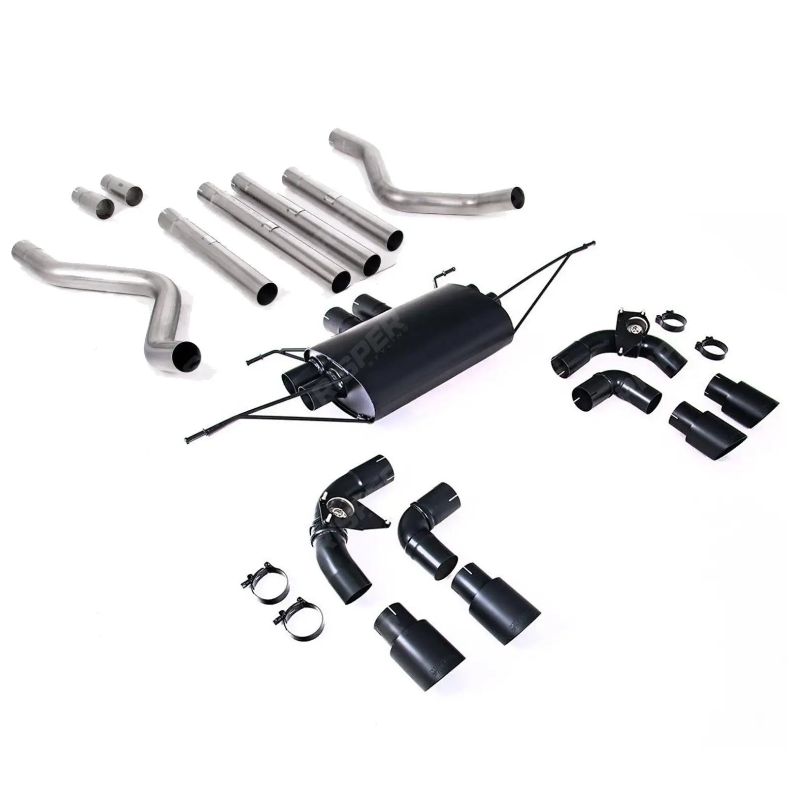 System Valved For Land Rover Defender 110 5.0 V8 525PS - 'Black Stealth' Milltek Sport Non-Resonated OPF Back