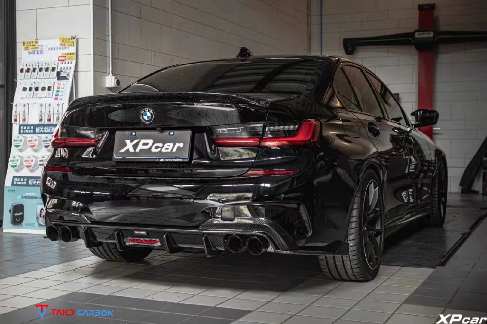 TAKD - BMW 3 SERIES G20 PRE LCI DRY CARBON FIBRE LED REAR DIFFUSER