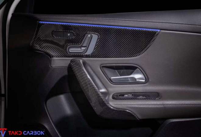TAKD - MERCEDES BENZ A35 / A45 W177 DRY CARBON FIBER INTERIOR DOOR HANDLE TRIM