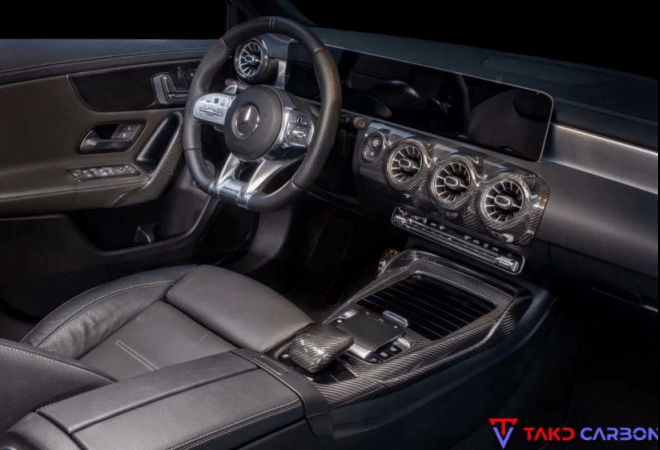 TAKD - MERCEDES BENZ A35 / A45 W177 DRY CARBON FIBER INTERIOR HAND REST TRIM