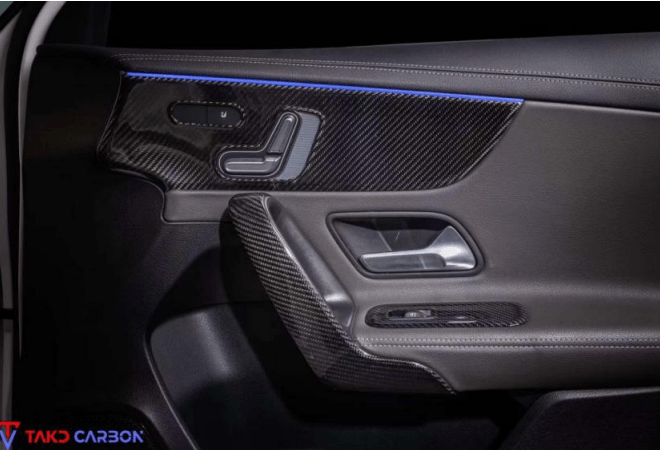 TAKD - MERCEDES BENZ A35 / A45 W177 DRY CARBON FIBER INTERIOR SEAT ADJUSTMENT PANEL TRIM