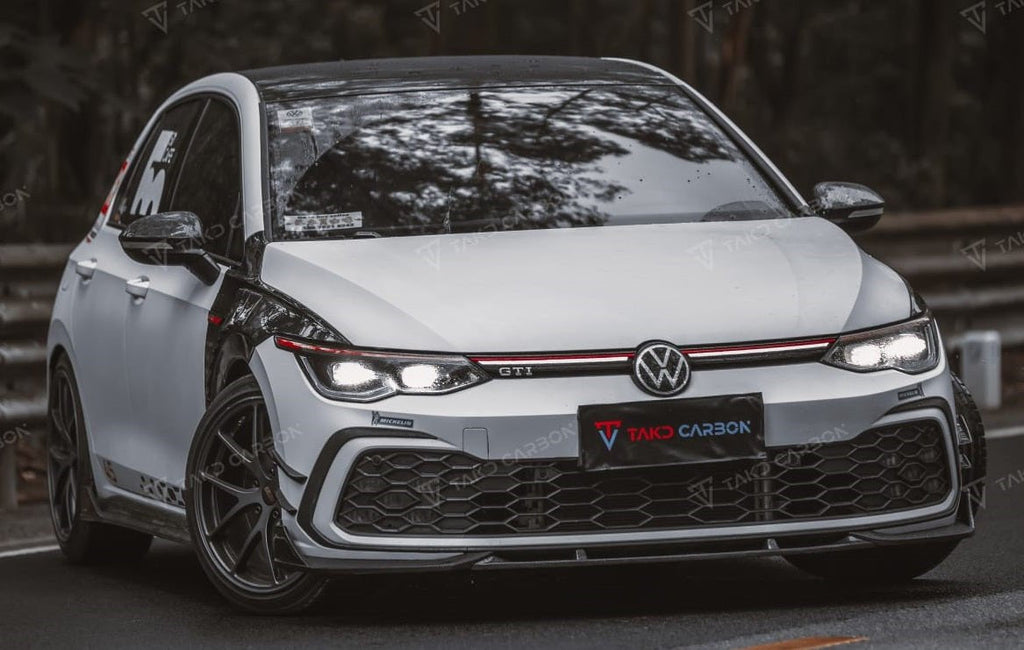 TAKD - VOLKSWAGEN GOLF MK8 GTI DRY CARBON FIBRE FRONT LIP