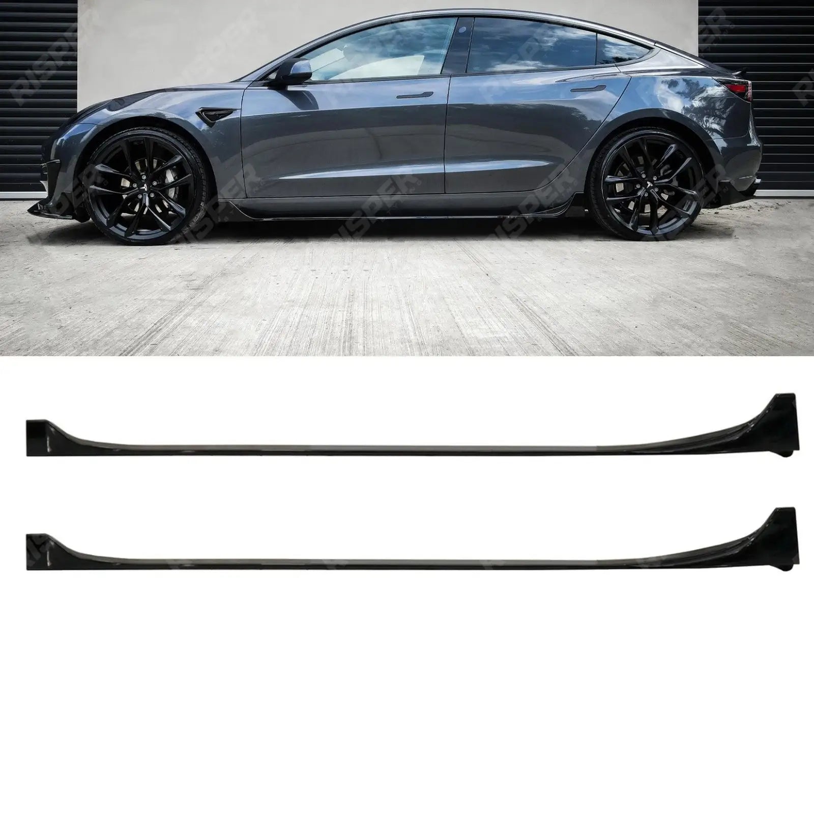 Tesla Model 3 2018 - 2023 Side Skirts Pair In Gloss Black