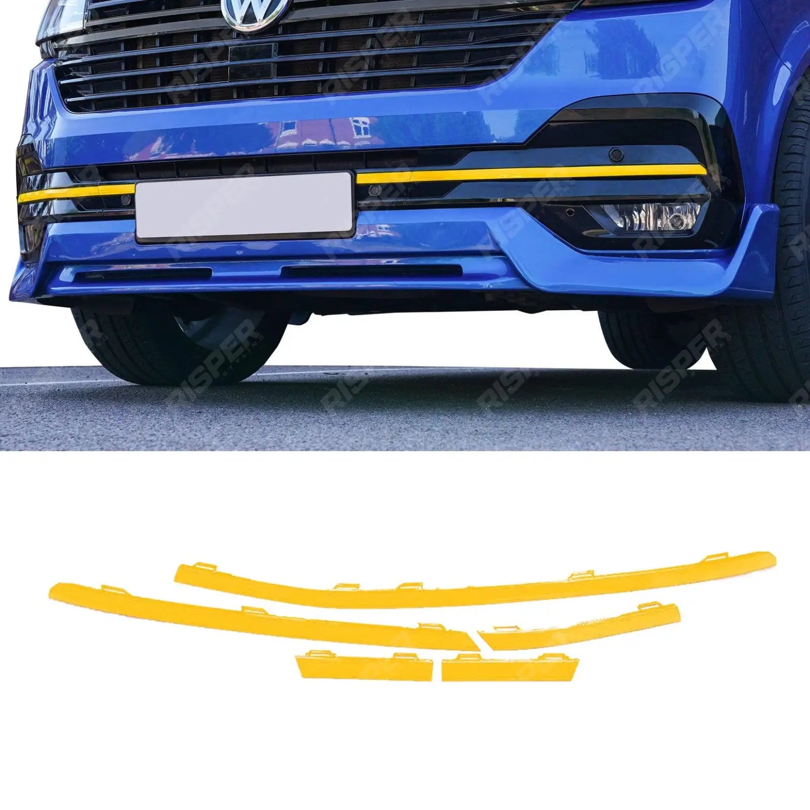 Transporter Front Bumper Lower 5PCS Grille Trim Inserts For VW T6.1 2019 - 2024