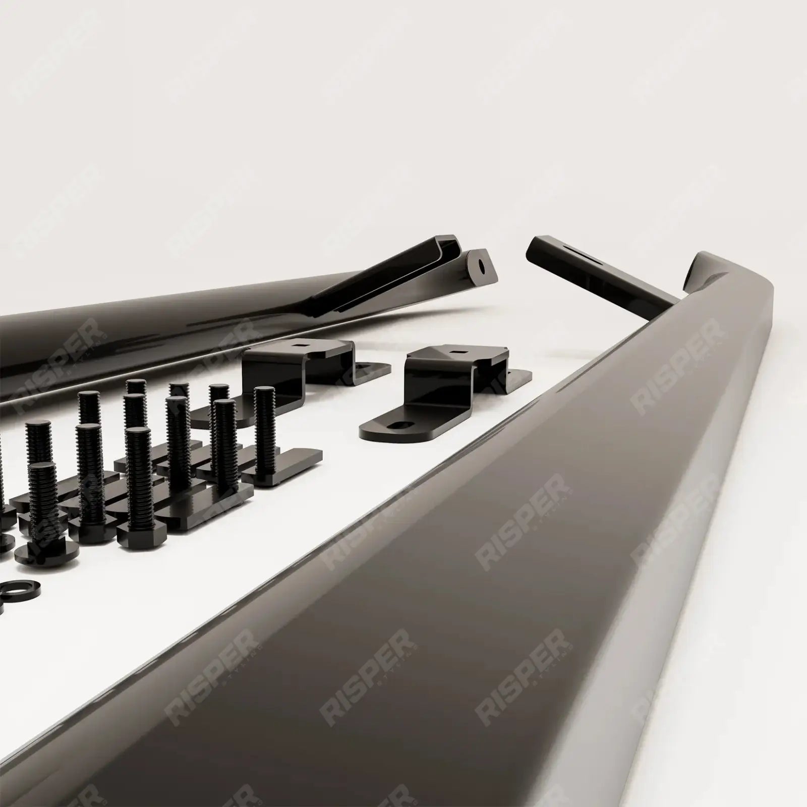 Trapezoid Side Bars In Gloss Black For Volkswagen Transporter LWB T7 2025 on