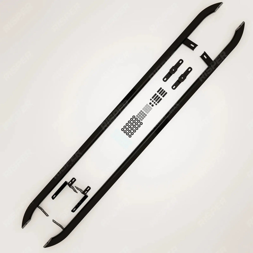 Trapezoid Side Bars In Gloss Black For Volkswagen Transporter SWB T7 2025 on