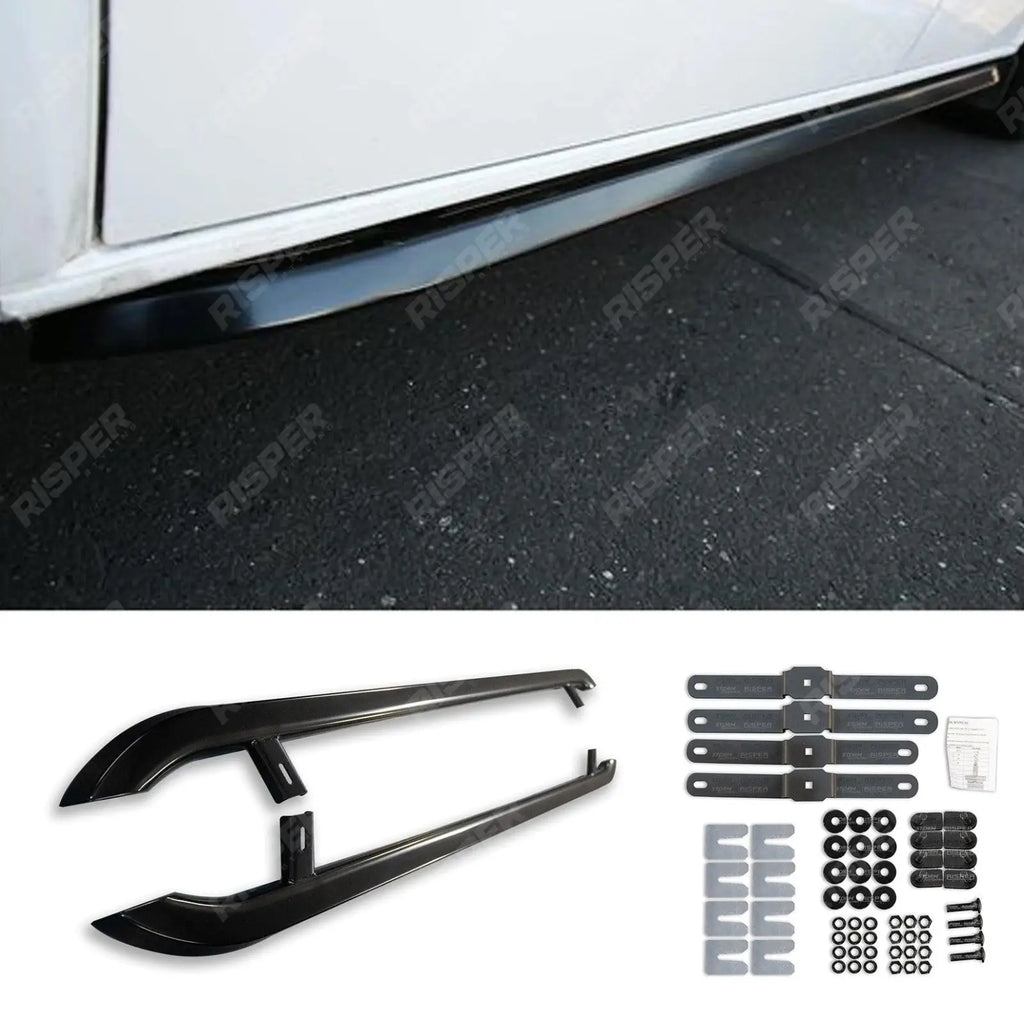 Trapezoid Side Bars in Gloss Black For VW Transporter T5 & T6 LWB 2003-2023