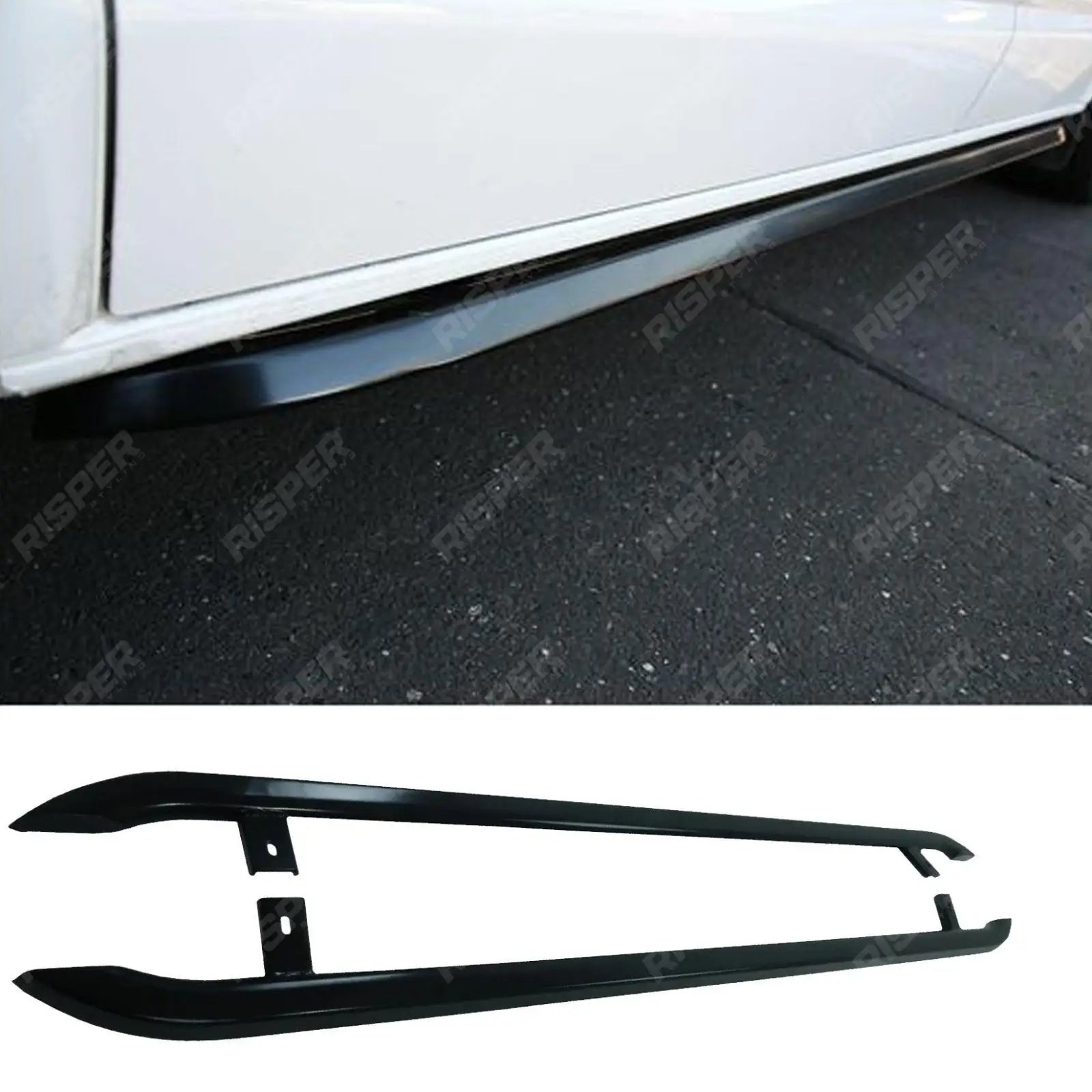 Trapezoid Side Bars in Gloss Black For VW Transporter T5 & T6 SWB 2003-2023