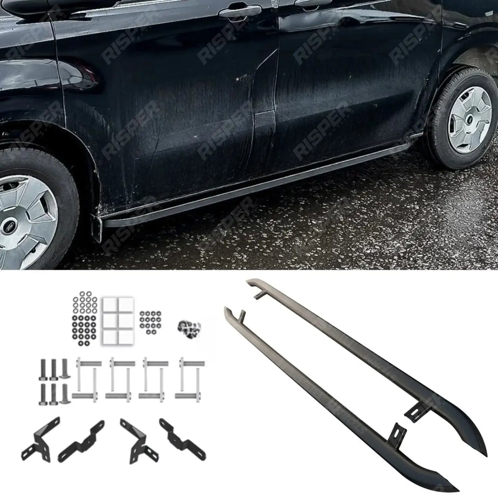 Trapezoid Side Bars In Matt Black For Ford Transit Custom MK2 SWB 2024 On