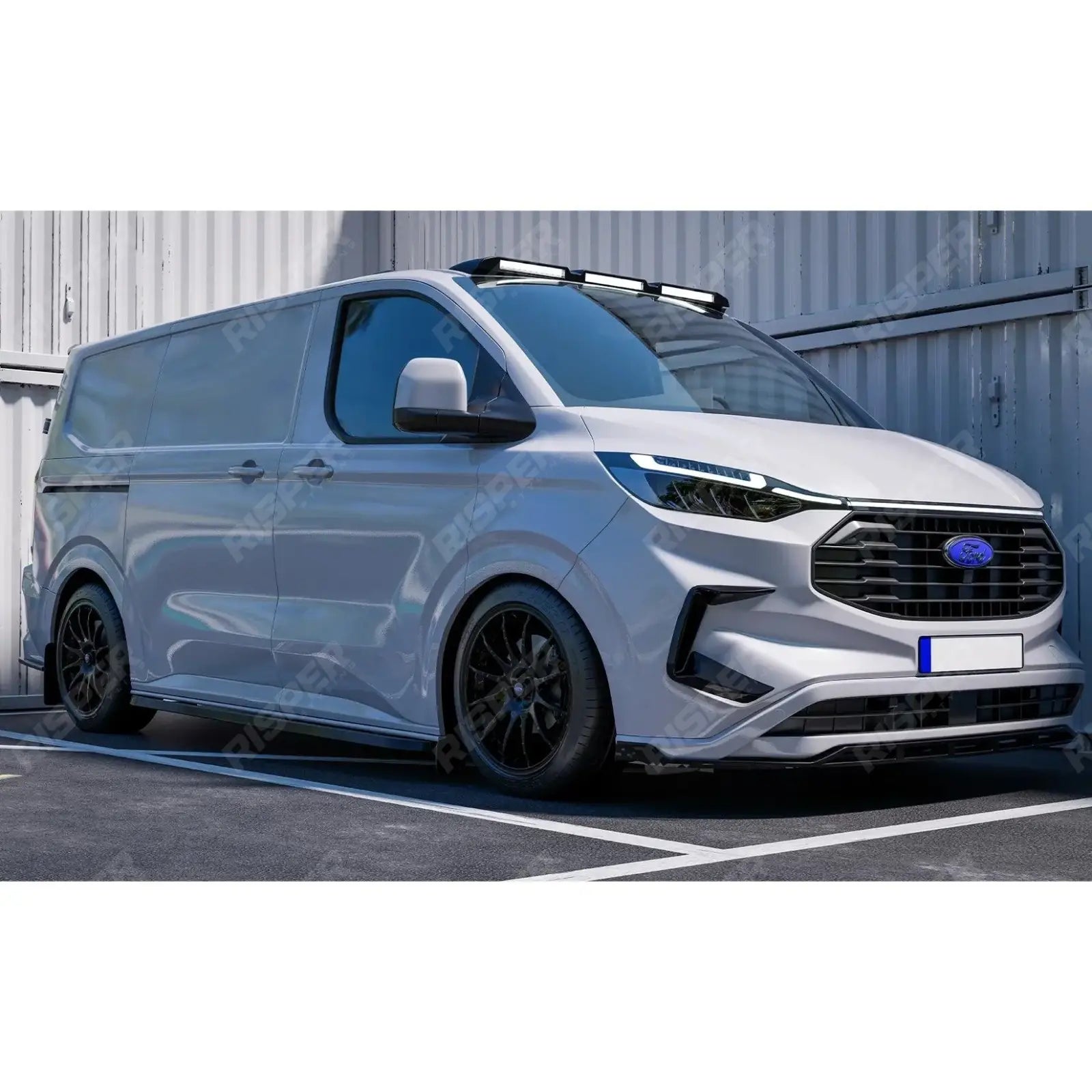 Trapezoid Side Bars SWB In Gloss Black For Ford Transit Custom MK2 2024 On