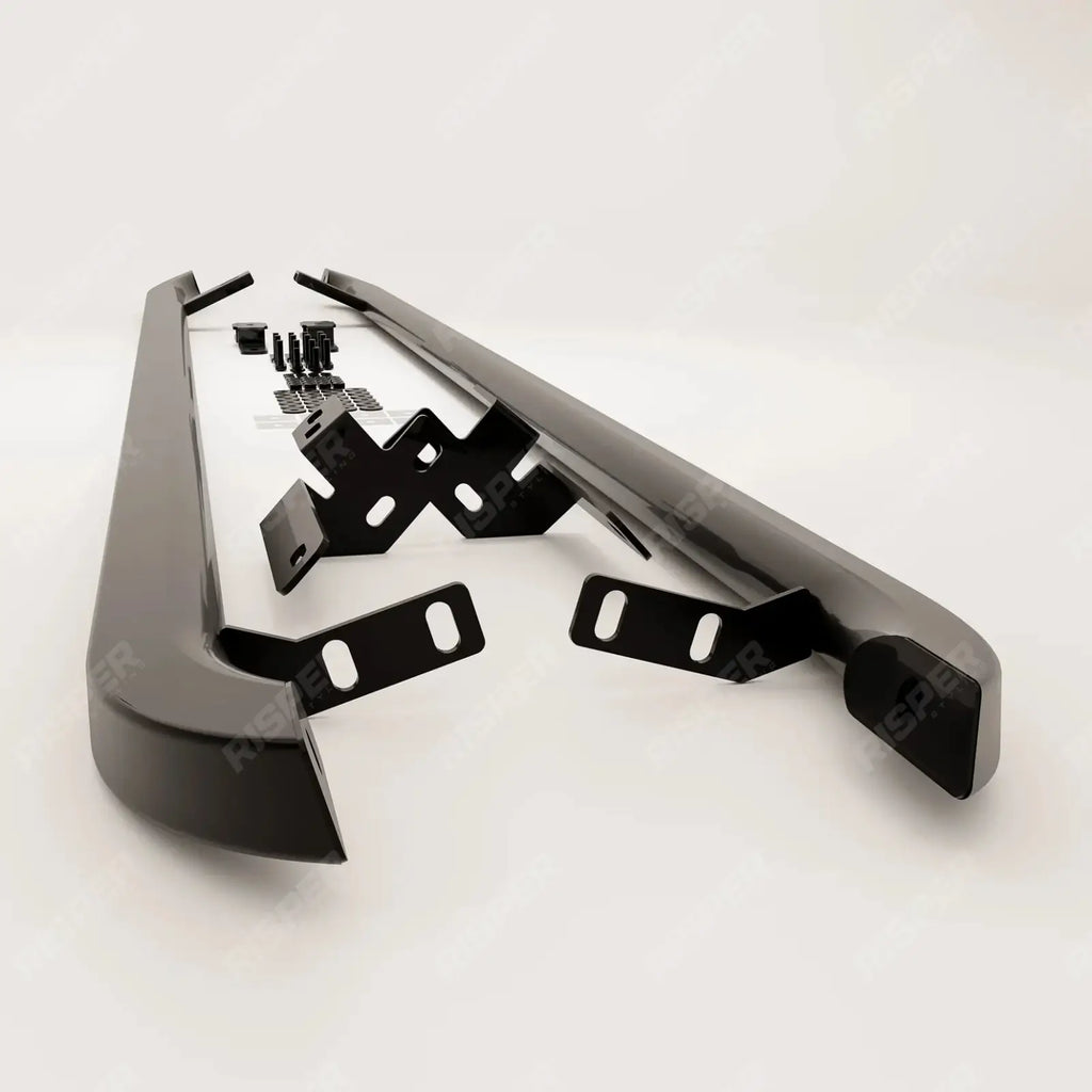 Trapezoid Side Bars SWB In Gloss Black For Ford Transit Custom MK2 2024 On