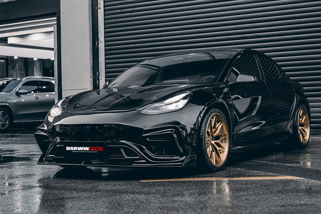 DARWINPRO - TESLA MODEL 3 IMP PERFORMANCE PARTIAL CARBON FIBER FRONT BUMPER