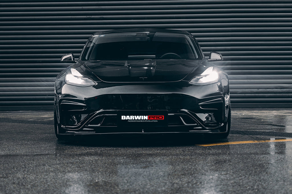 DARWINPRO - TESLA MODEL 3 IMP PERFORMANCE PARTIAL CARBON FIBER FRONT BUMPER