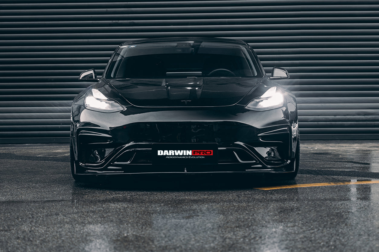DARWINPRO - TESLA MODEL 3 IMP PERFORMANCE PARTIAL CARBON FIBER FRONT BUMPER