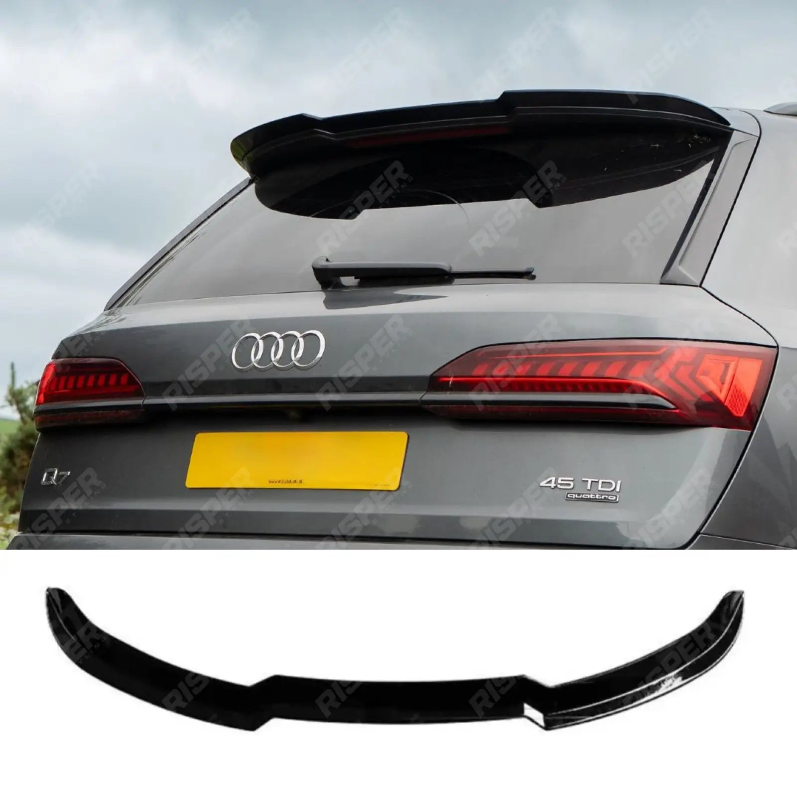 Upper Rear Spoiler in Gloss Black For Audi Q7 S-LINE 2016+